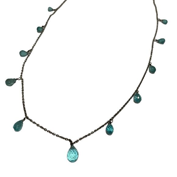 Rare Paraiba Apatite Drop Necklace - Picture 11 of 16